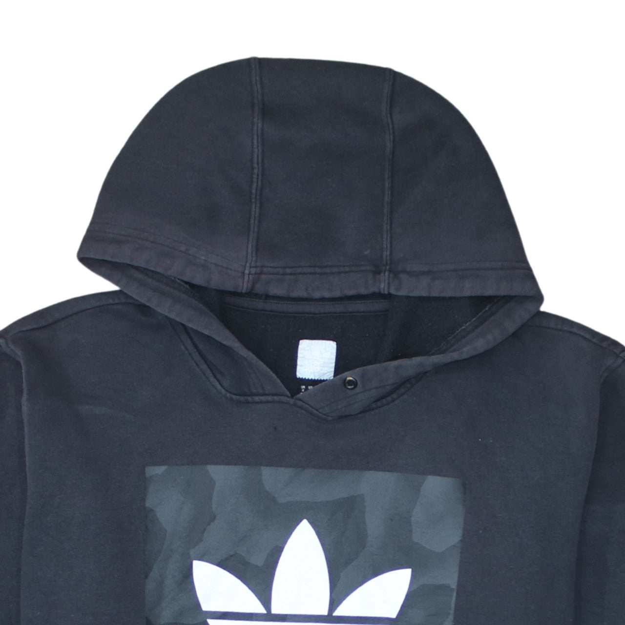 Adidas Men's Black Pullover Hoodie M Trefoil Logo Fleece Sweatshirt