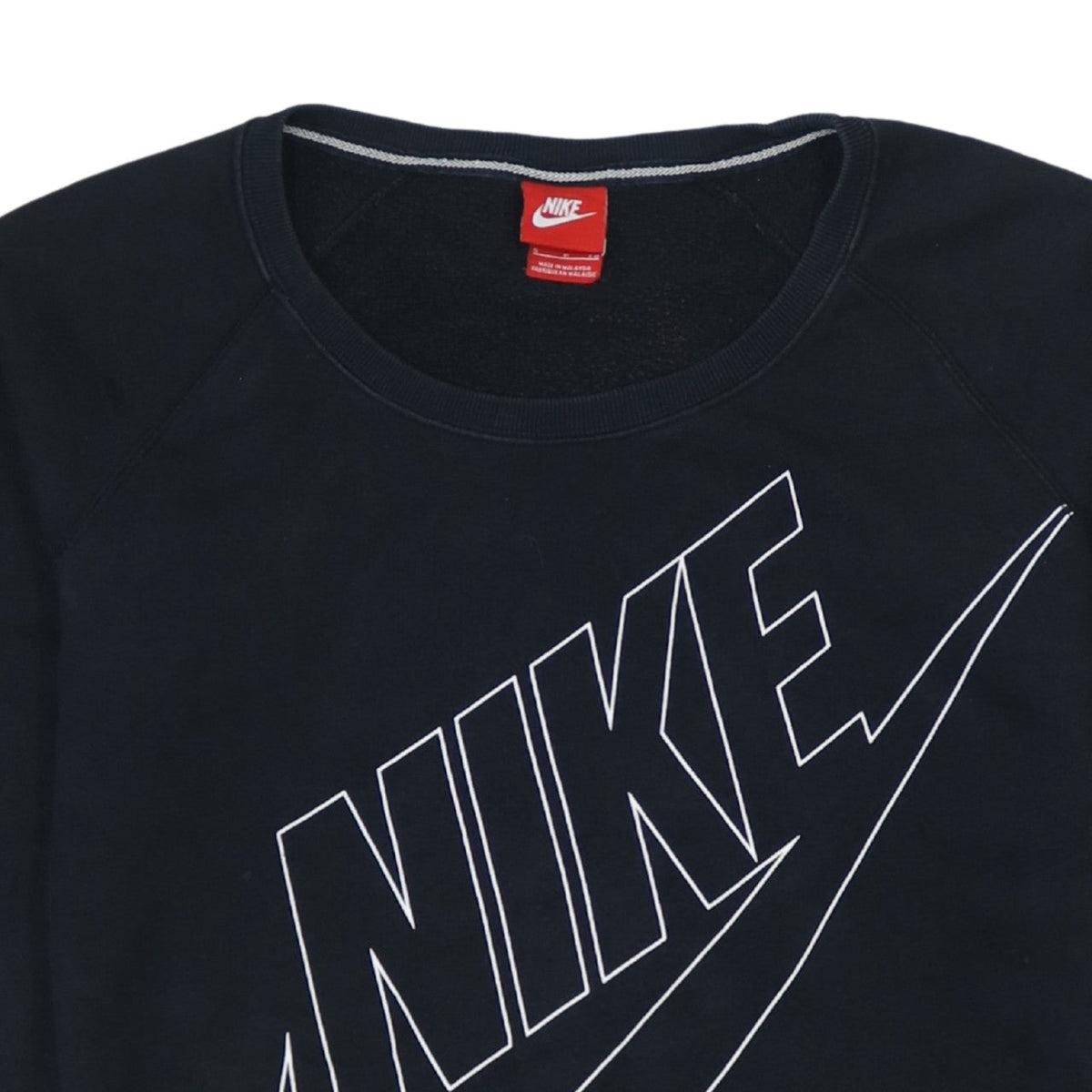 Nike Men's Black Graphic Logo Crew Neck Pullover Sweatshirt S