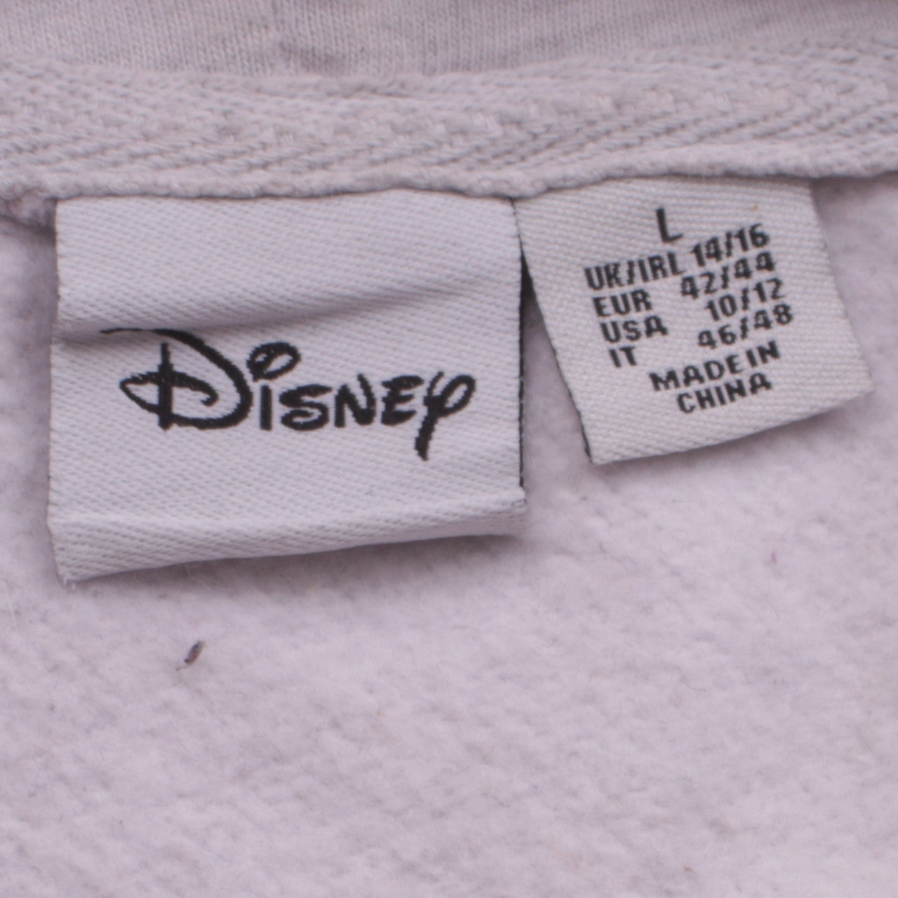 Disney Women's Beige Pullover Hoodie Size L Logo Design