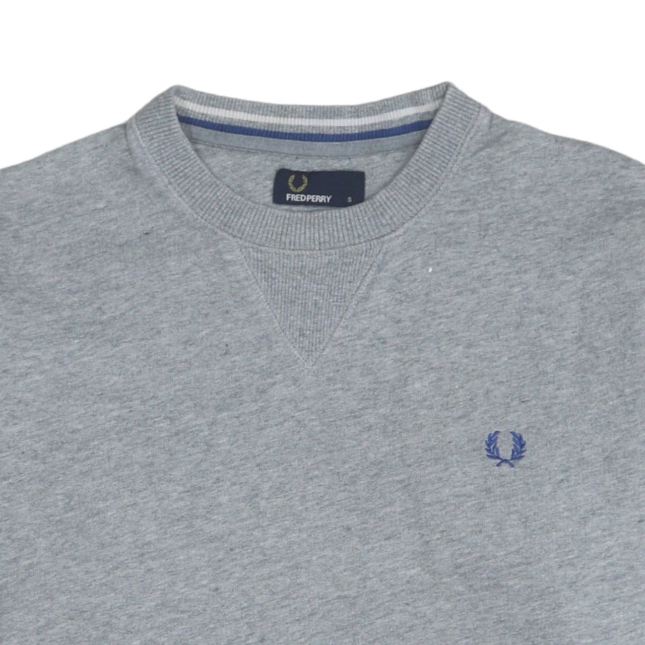 Fred Perry Men's Grey Cotton Crew Neck Sweatshirt Size S