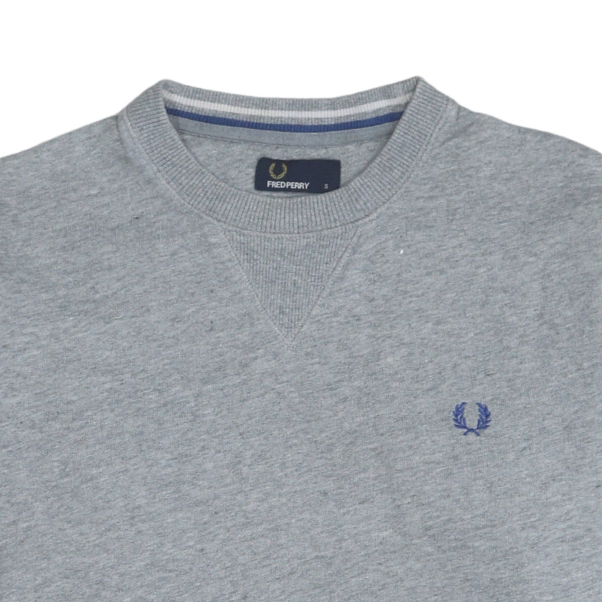 Fred Perry Men's Grey Cotton Crew Neck Sweatshirt Size S