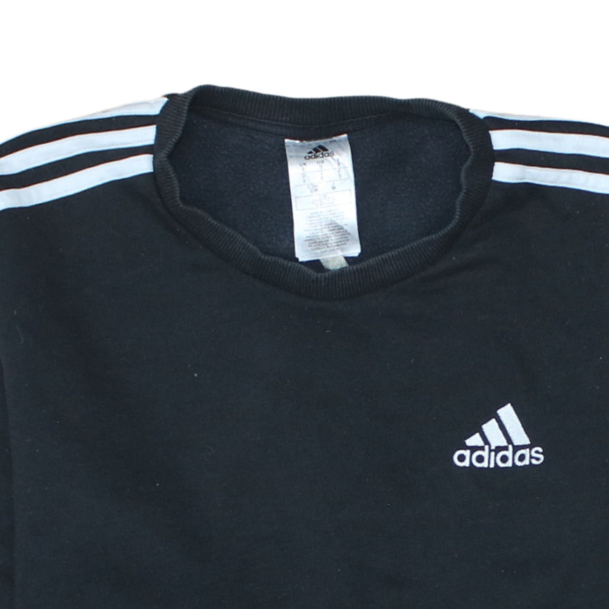 Adidas Men’s Black Small Crew Neck Pullover Sweatshirt