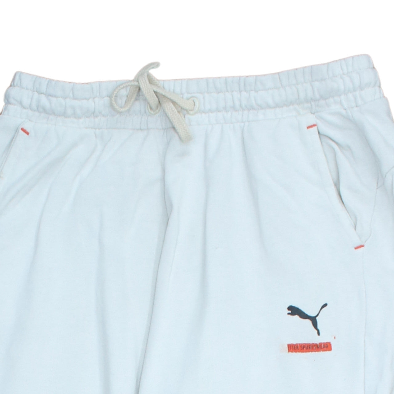 Puma Men’s White Logo Joggers M Drawstring Regular Fit Fleece Pants