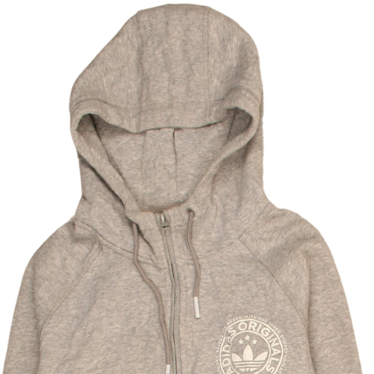 Adidas Mens Grey Full Zip Hoodie L Logo Fleece Sportswear