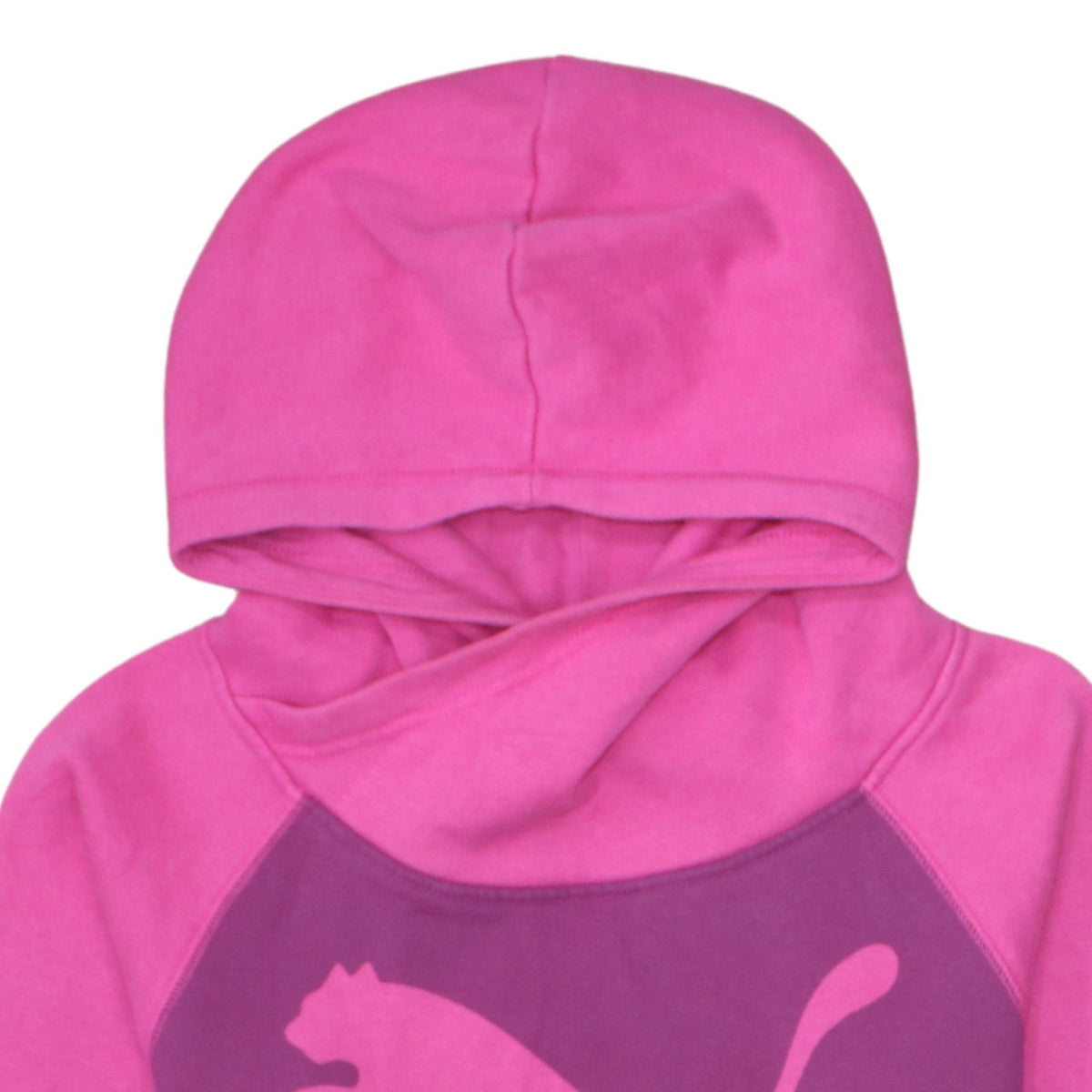Puma Women's Pink Pullover Hoodie UK 10 Cotton Blend Logo Sportswear