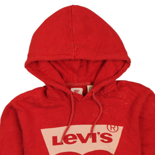 Levi's Men's Red Pullover Hoodie Small Classic Logo Fleece