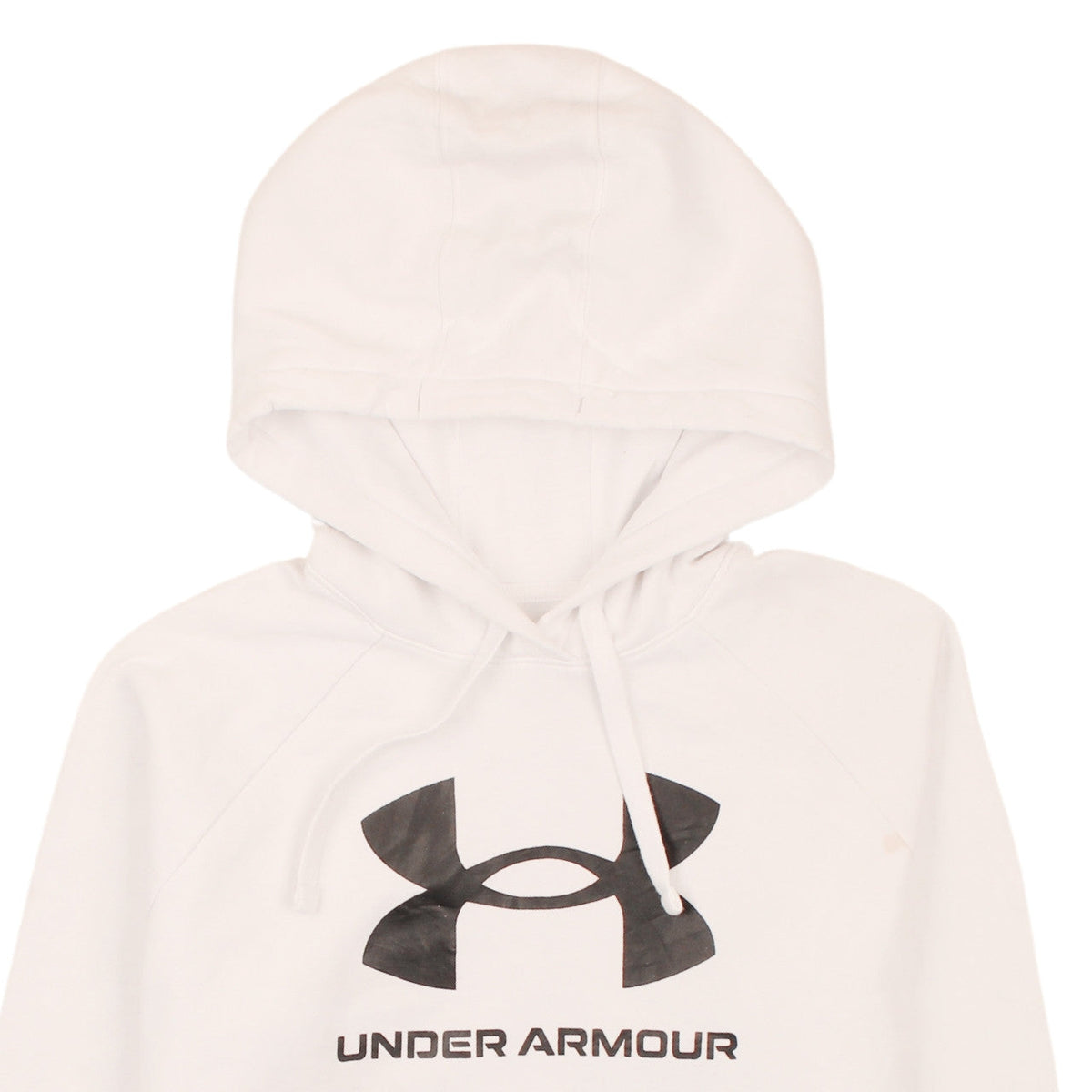 Under Armour Men's White Pullover Hoodie Size M Graphic Logo Sportswear