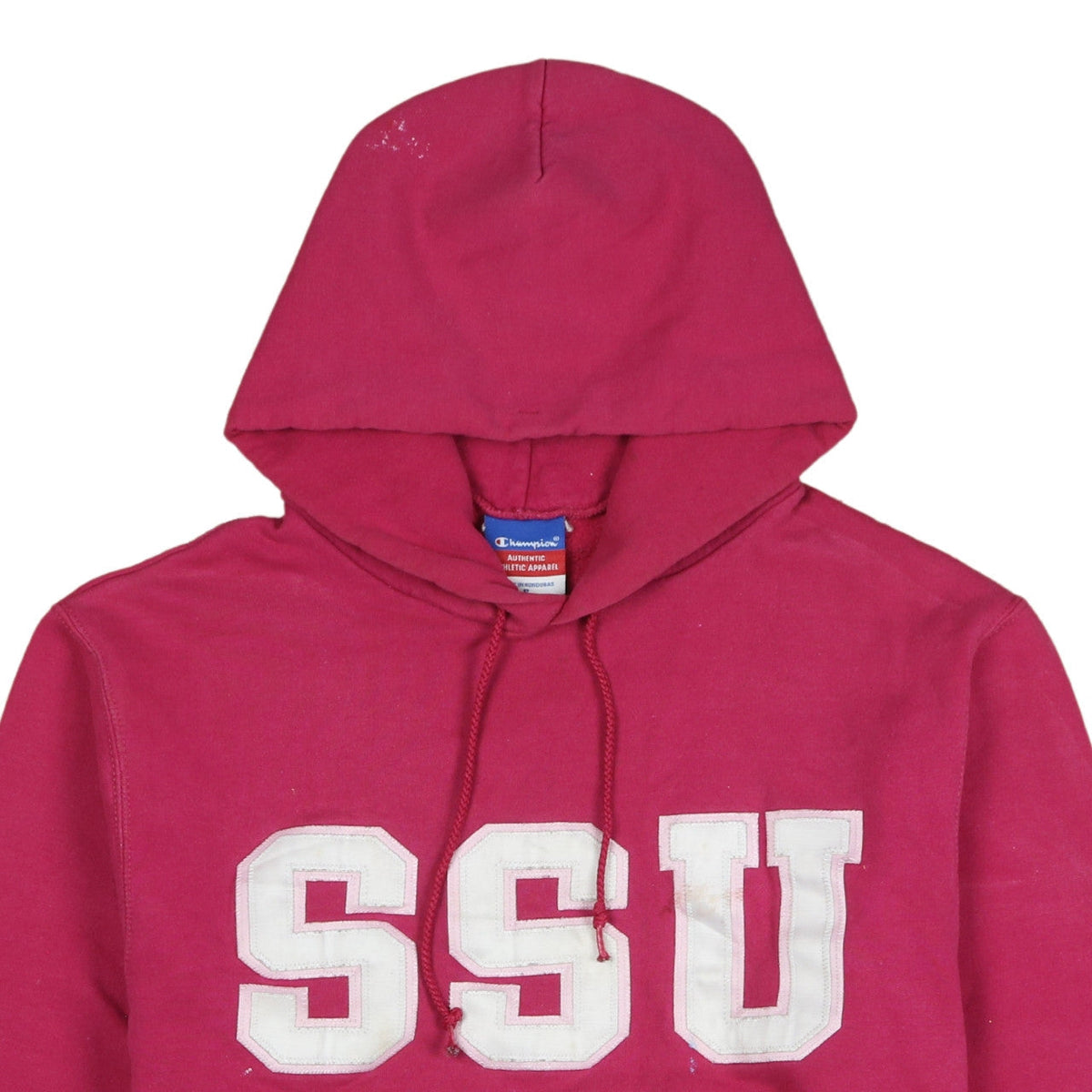Champion Womens Pink Pullover Hoodie SSU Graphic Size S
