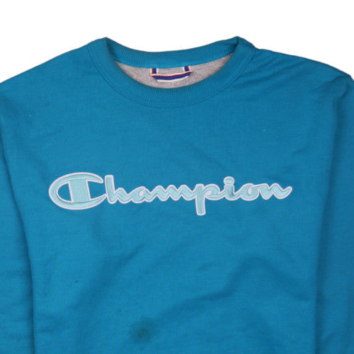 Champion Mens Blue Crew Neck Pullover Sweatshirt Size S