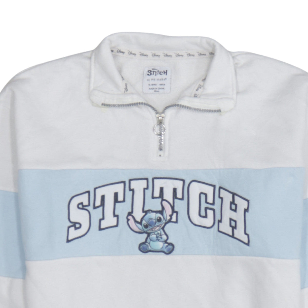 Disney Stitch Girls White Fleece 1/4 Zip Sweatshirt 14-15 Years Primark