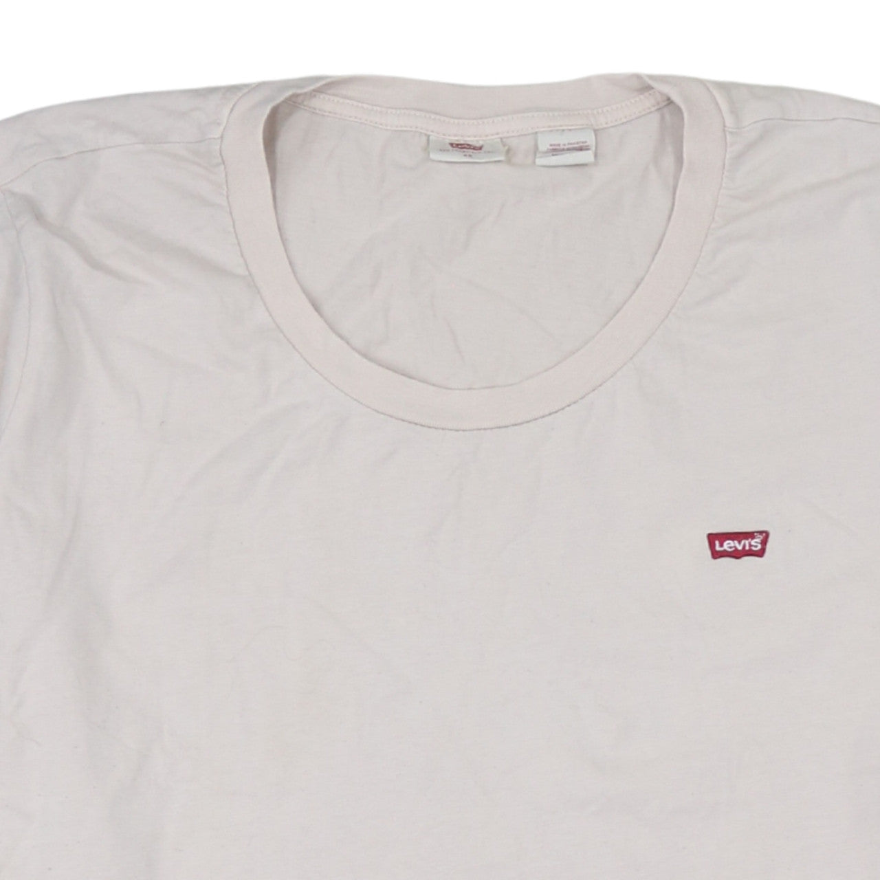 Levi's Women's Ivory Cotton Short Sleeve Crew Neck T-Shirt 2XL
