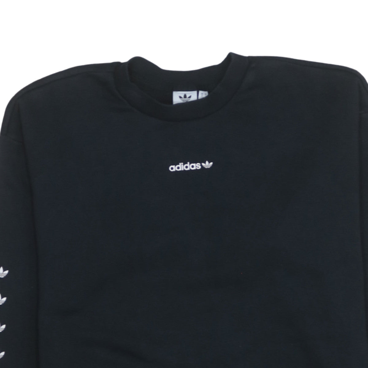 Adidas Women Black Crew Neck Pullover Sweatshirt UK 10 Logo Print