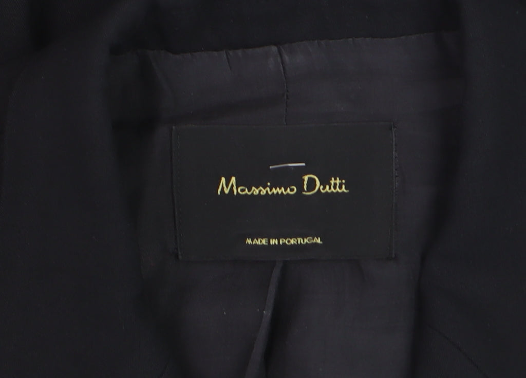 Massimo Dutti Womens Black Wool Blazer Jacket Size 12