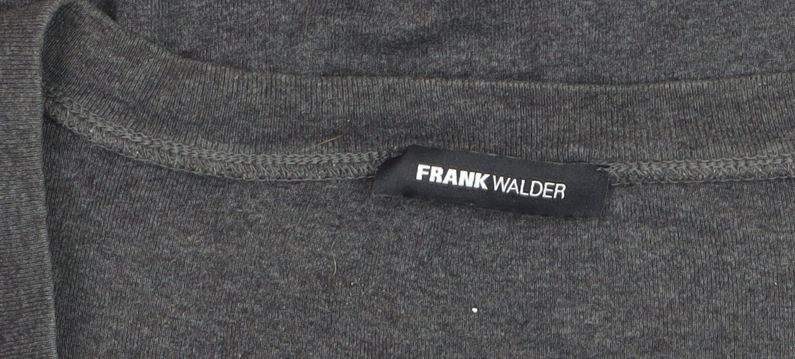 Frank Walder Women's Grey Beaded Long Sleeve Cotton Top Size 20