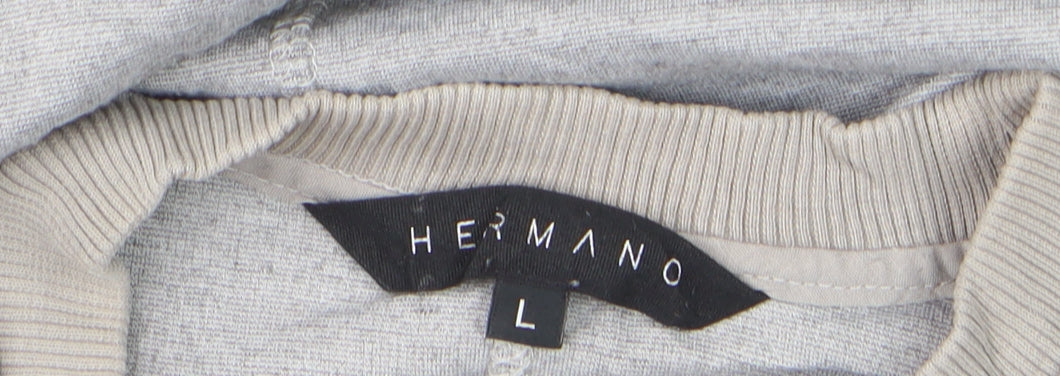 Hermano Men's Grey Short Sleeve Crew Neck T-Shirt Size L