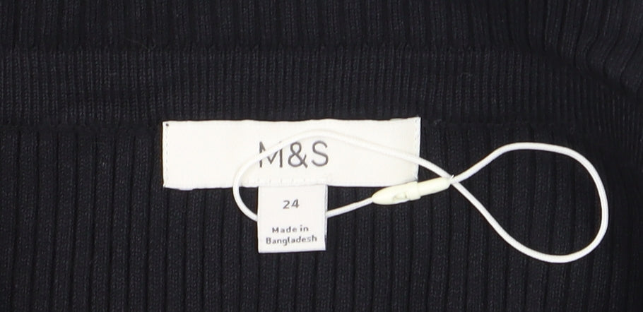 Marks and Spencer Womens Black Stretch Jersey Pencil Skirt Size 24