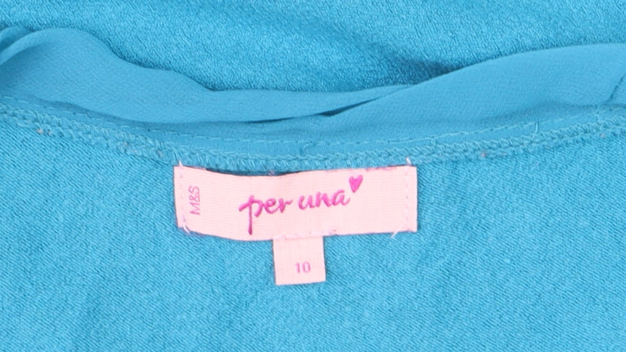 Marks & Spencer Per Una Blue Long Sleeve Scoop Neck Jumper Women’s Size 10