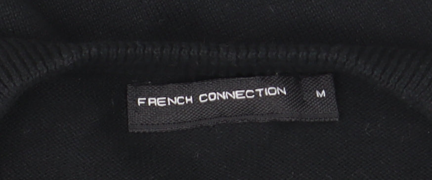 French Connection Men's Black Cotton V-Neck Jumper M