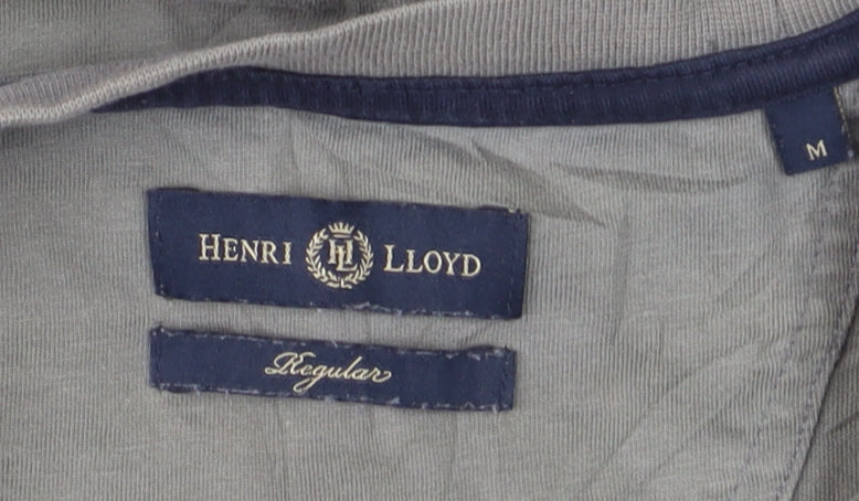 Henri Lloyd Men's Grey Graphic Crew Neck Regular Fit T-Shirt M