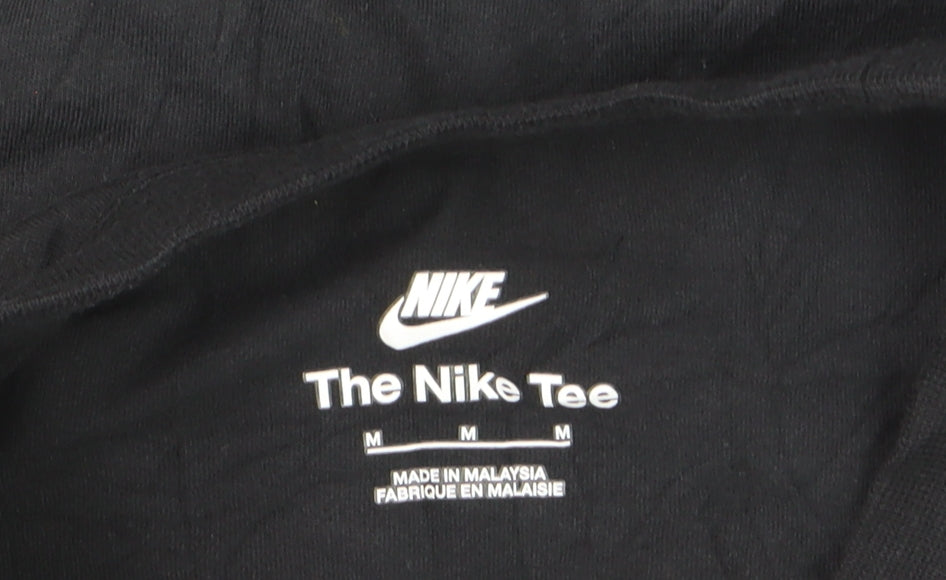 Nike Men's Black Regular Fit Crew Neck Cotton Sports T-Shirt Size M