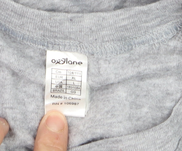 Oxylane Men's Grey Long Sleeve Polyester Top XL Regular Fit