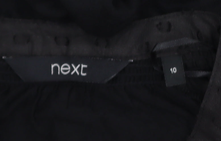 Next Women's Black Flutter Sleeve Tunic Blouse Size 10