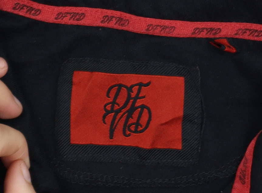 DFND Men’s Black Polo Shirt Medium Cotton Blend Logo