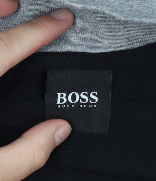 Hugo Boss Mens Black Track Jacket Medium Full Zip Athletic Style