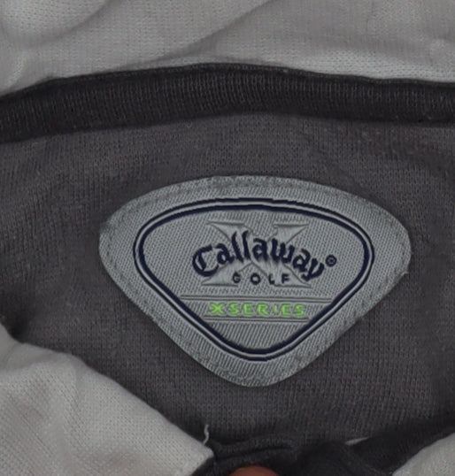 Callaway Mens Grey Striped X Series Golf Polo Shirt L