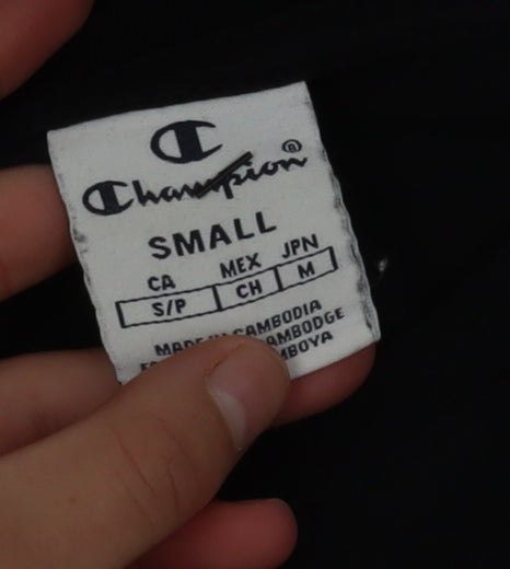 Champion Men's Black Small Logo Graphic Short Sleeve T-Shirt