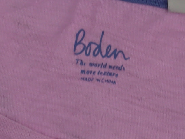 Boden Women Pink Basic Short Sleeve Cotton T-Shirt Size M