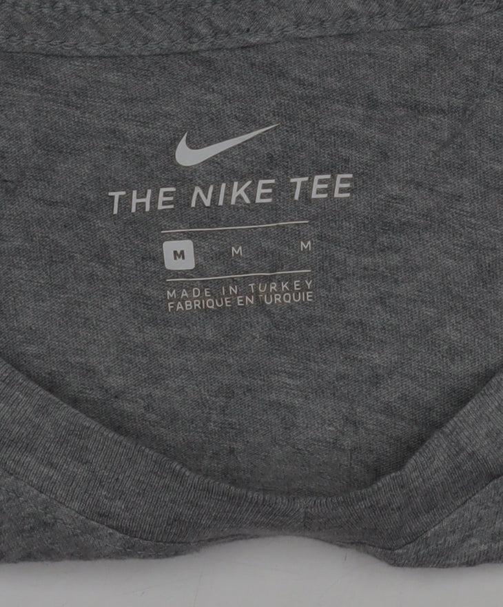 Nike Men's Grey Crew Neck Short Sleeve Cotton T-Shirt Size M