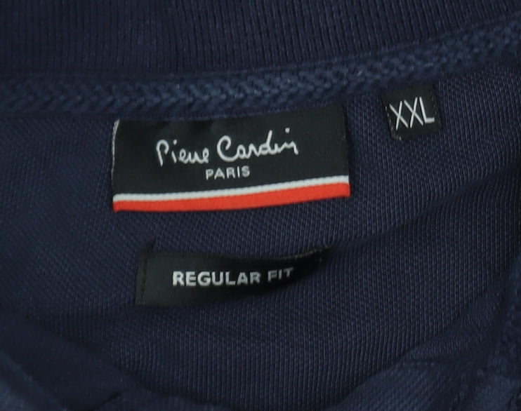 Pierre Cardin Men’s Blue Long Sleeve Polo Shirt 2XL Regular Fit