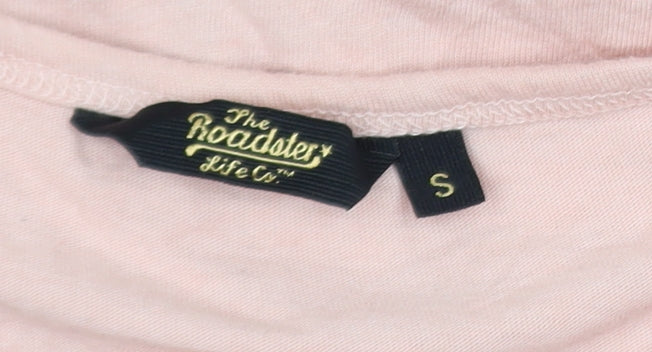 The Roadster Life Co. Women's Pink Lace Up Cotton T-Shirt Size S