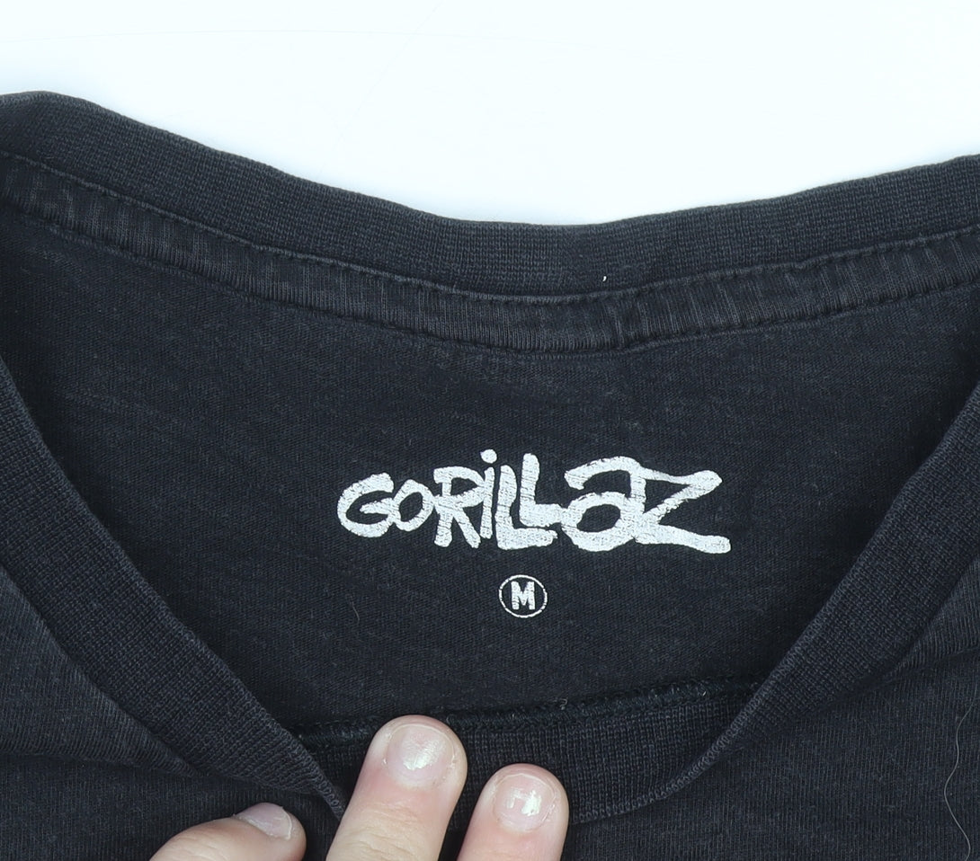 Gorillaz Mens Black Graphic Short Sleeve Cotton T-Shirt M Music Band
