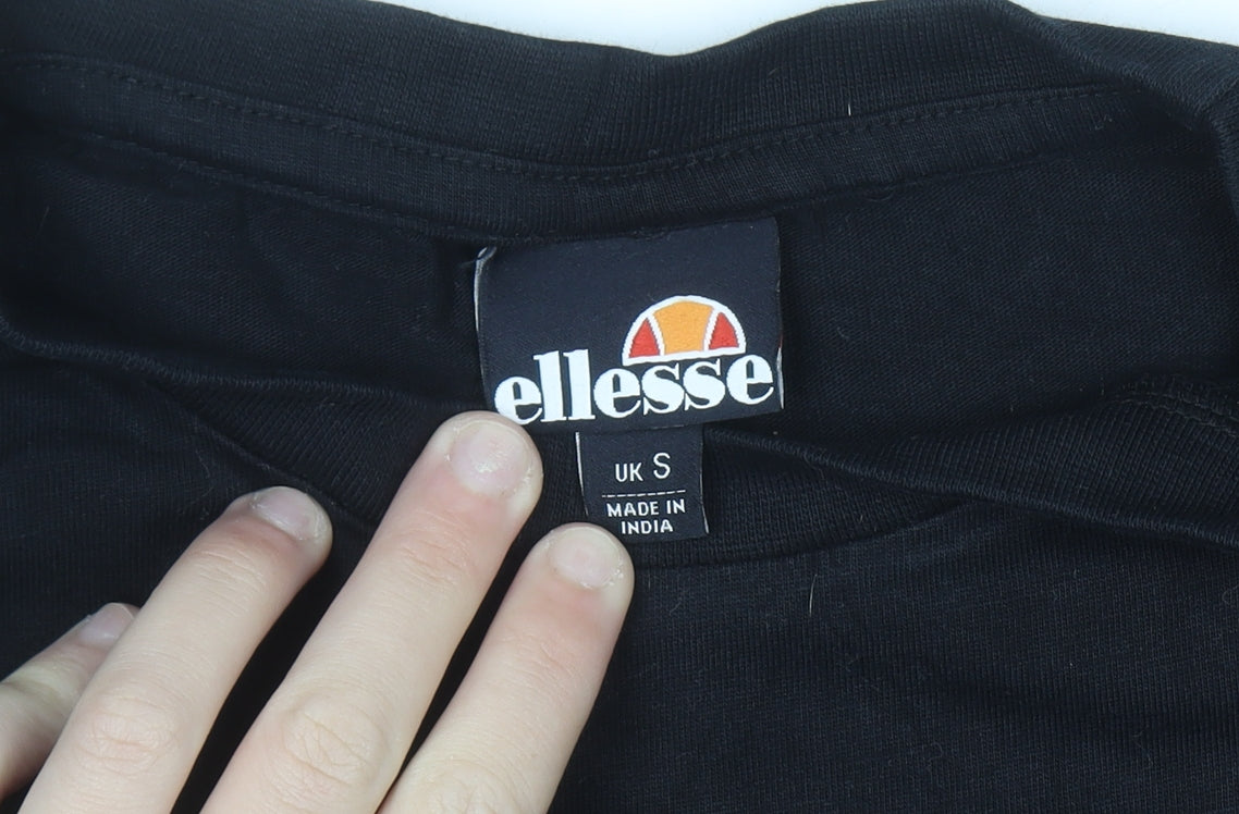 Ellesse Men's Black Short Sleeve Cotton Logo T-Shirt Size S