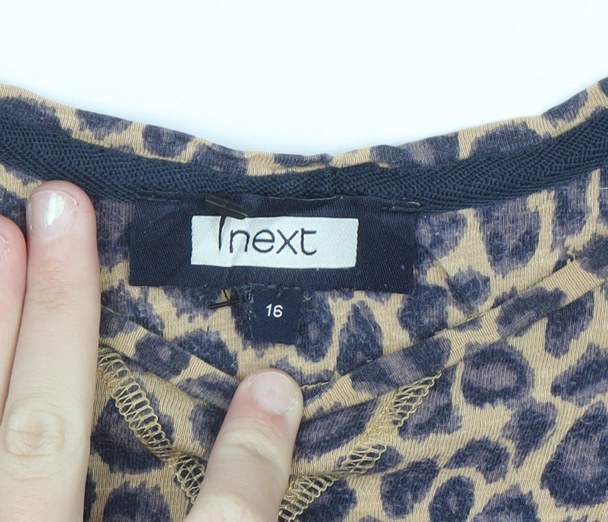 Next Women’s Brown Leopard Print Jersey T-Shirt Size 16