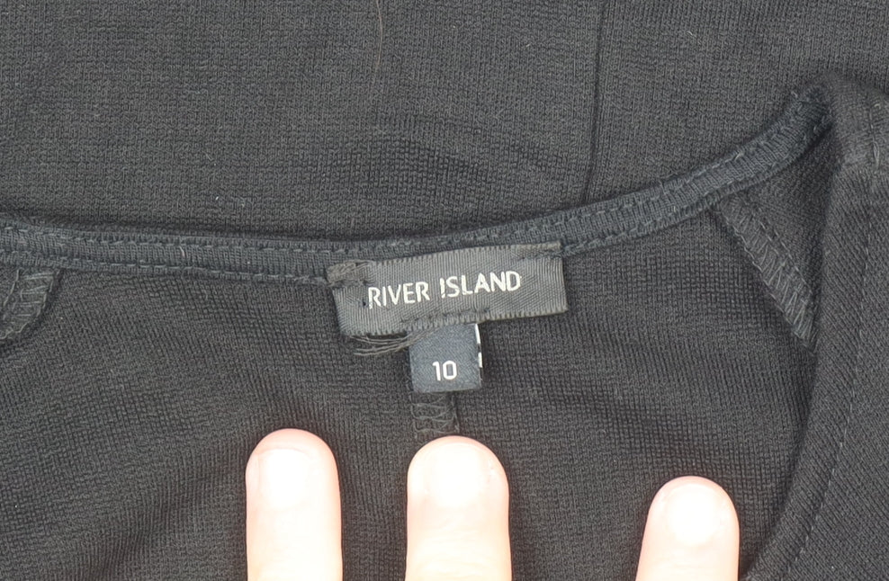 River Island Womens Black Size 10 Fit & Flare Knee Length Dress