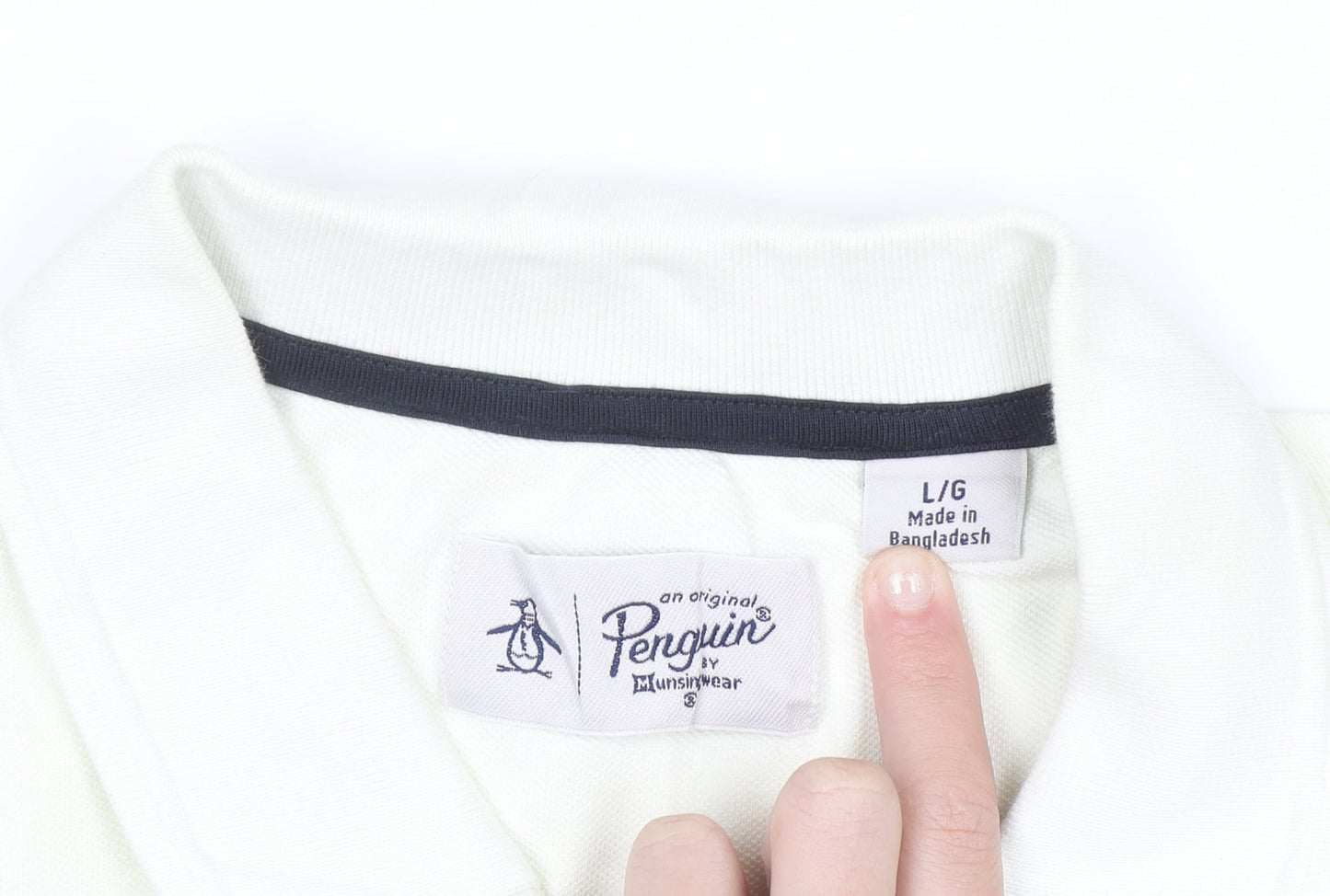 Original Penguin Men’s Ivory Cotton Polo Shirt Size L