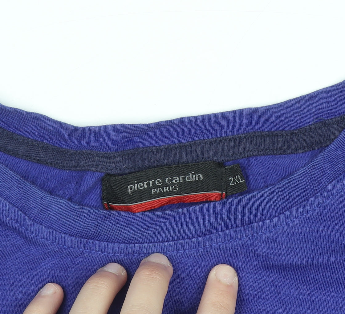 Pierre Cardin Men's Blue 2XL Sleeveless Cotton Top