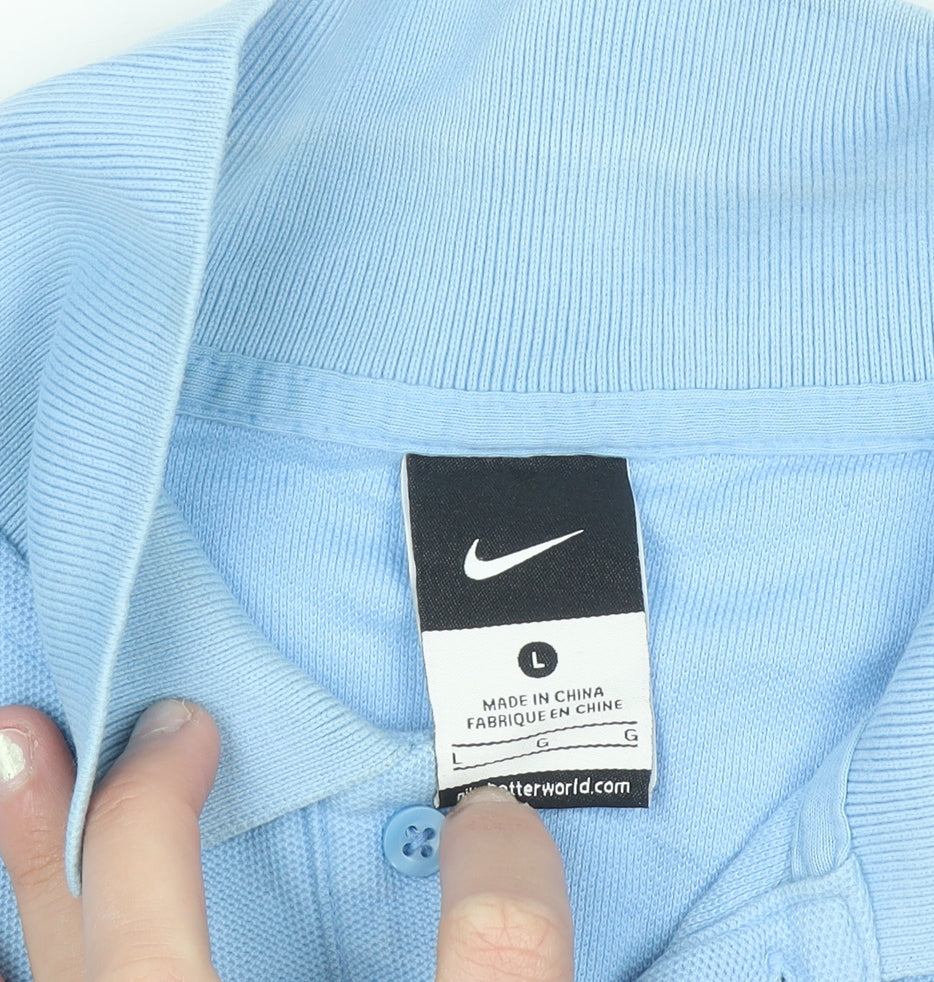 Nike Men’s Blue Football Polo Shirt L Manchester City
