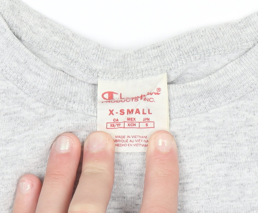 Champion Men's Grey XS Crew Neck Sports Logo T-Shirt