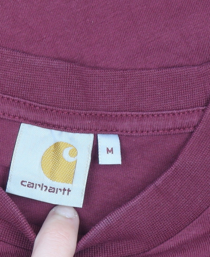 Carhartt Men's Burgundy Short Sleeve Crew Neck Cotton T-Shirt M