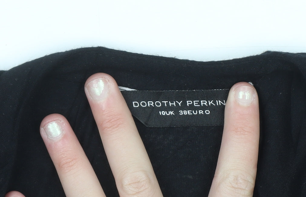 Dorothy Perkins Women's Black Viscose Tunic Blouse Size 10