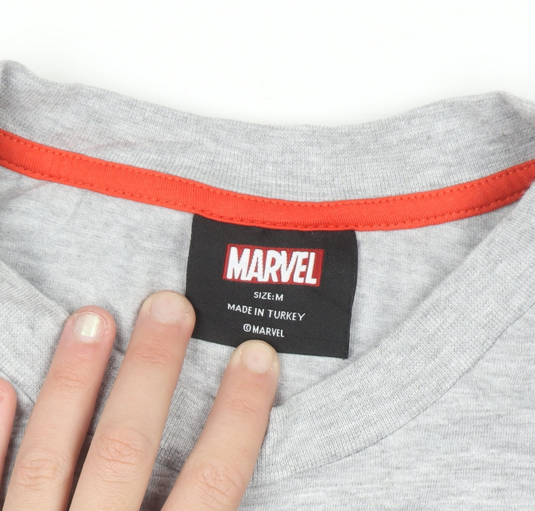 Marvel Men's Grey Graphic Crew Neck Short Sleeve T-Shirt M