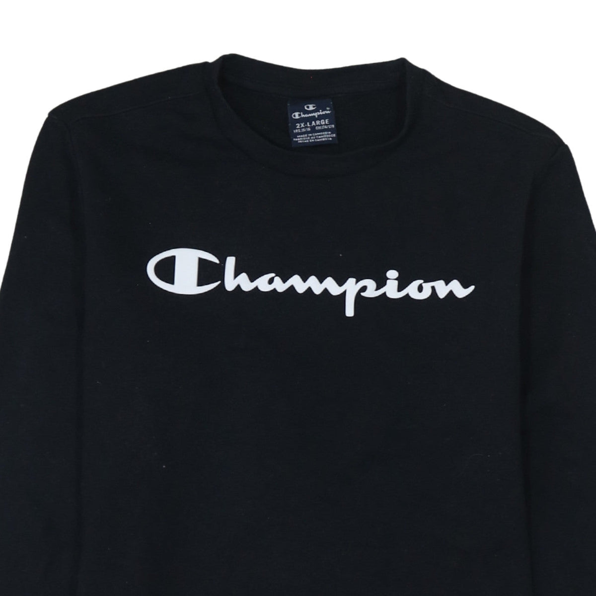 Champion Boys Black 2XL Pullover Fleece Sweatshirt with Logo Print