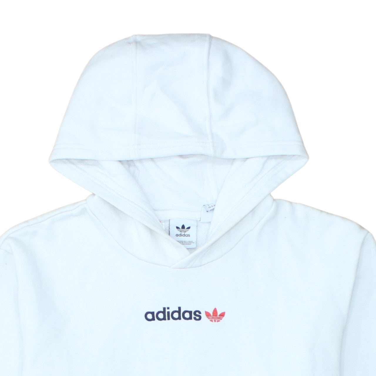 Adidas Boys White Pullover Hoodie 15-16 Years Logo Sportswear