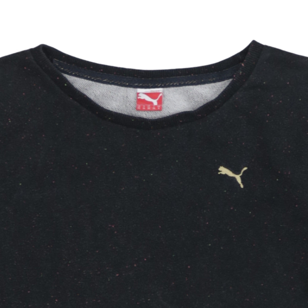 Puma Womens Black Crew Neck Pullover Sweatshirt UK 8