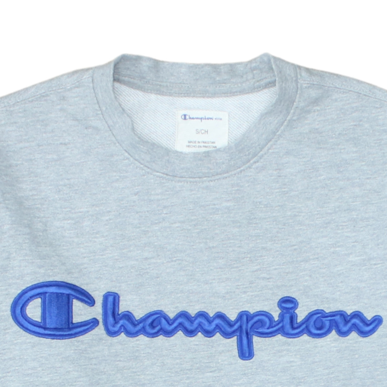 Champion Mens Grey Regular Fit Logo Pullover Sweatshirt Size S