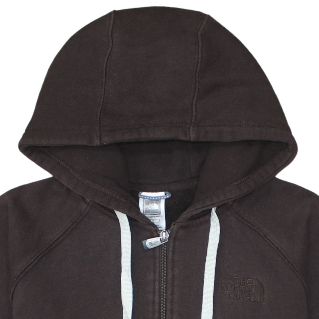 The North Face Womens Brown Full Zip Hoodie Size L Cotton Blend